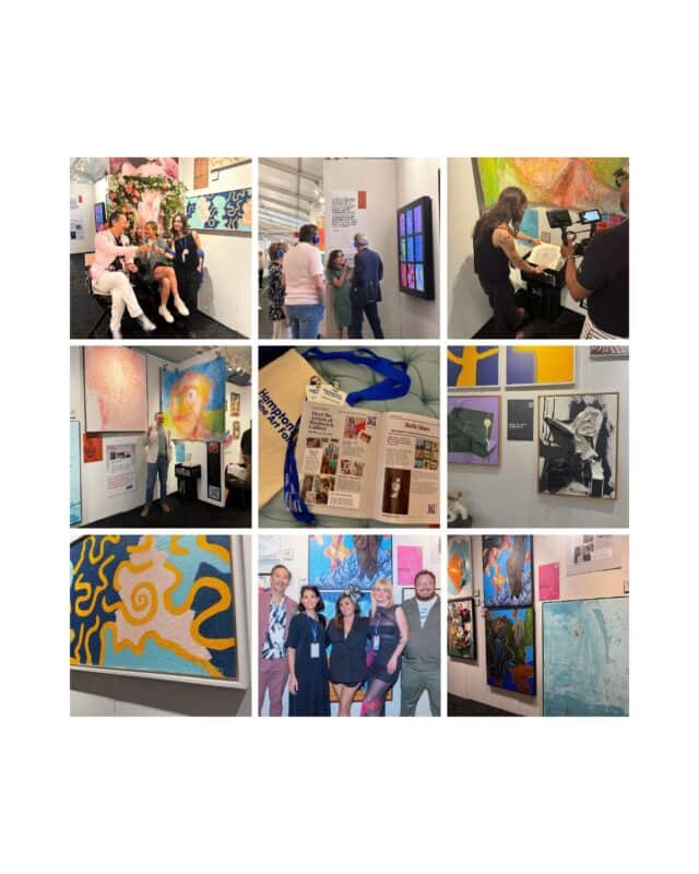 For its Hamptons Fine Art Fair debut, Bushwick Gallery presents a focused yet dynamic selection of artists whose practices explore material intuition, cultural memory, and the emotional topography of modern life. Spanning abstraction, photography, and neuroaesthetic drawing, the works on view are united by a tactile intelligence and a commitment to visual storytelling. Beth Shaw
The Architect of Found Beauty
Shaw’s gridded photographic works transform the raw surfaces of the city—rust, concrete, wire—into formal visual architecture. Her nine-image compositions elevate fragments of urban decay into meditations on pattern, rhythm, and the quiet poetics of infrastructure. Gina Keatley
The Untamed Minimalist
Keatley distills abstraction to its essential elements—form, weight, restraint—punctuated by precise bursts of mandarin orange. Her paintings operate as meditations on clarity and control. Jon Sarkin
The Outsider Visionary
Dense with language, symbols, and compulsive mark-making, Sarkin’s works trace a chaotic interior logic—part stream of consciousness, part visual jazz. Though he is no longer with us, his legacy endures. Roger W. Hsia
The Sculptor of Paint
Guided by wabi-sabi principles, Hsia’s textured abstractions unfold like weathered terrain—layered, meditative, and quietly monumental. Sherihan Khalil
The Cultural Excavator
Rooted in Middle Eastern visual traditions, Khalil’s layered abstractions pull from tribal motifs, ancient artifacts, and contemporary gesture, creating work that feels both sacred and immediate. Kelly Nicole
The Dream Alchemist
Working without brushes, Nicole paints solely with her hands, channeling vivid emotional states into fluid compositions that hover between the dream world and the deeply felt. Bushwick Gallery’s dual-booth presentation reflects its ethos: unorthodox, emotionally resonant, and deeply rooted in the aesthetics of place and process.