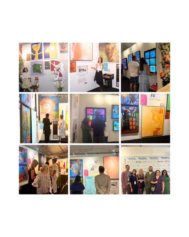 For its Hamptons Fine Art Fair debut, Bushwick Gallery presents a focused yet dynamic selection of artists whose practices explore material intuition, cultural memory, and the emotional topography of modern life. Spanning abstraction, photography, and neuroaesthetic drawing, the works on view are united by a tactile intelligence and a commitment to visual storytelling. Beth Shaw
The Architect of Found Beauty
Shaw’s gridded photographic works transform the raw surfaces of the city—rust, concrete, wire—into formal visual architecture. Her nine-image compositions elevate fragments of urban decay into meditations on pattern, rhythm, and the quiet poetics of infrastructure. Gina Keatley
The Untamed Minimalist
Keatley distills abstraction to its essential elements—form, weight, restraint—punctuated by precise bursts of mandarin orange. Her paintings operate as meditations on clarity and control. Jon Sarkin
The Outsider Visionary
Dense with language, symbols, and compulsive mark-making, Sarkin’s works trace a chaotic interior logic—part stream of consciousness, part visual jazz. Though he is no longer with us, his legacy endures. Roger W. Hsia
The Sculptor of Paint
Guided by wabi-sabi principles, Hsia’s textured abstractions unfold like weathered terrain—layered, meditative, and quietly monumental. Sherihan Khalil
The Cultural Excavator
Rooted in Middle Eastern visual traditions, Khalil’s layered abstractions pull from tribal motifs, ancient artifacts, and contemporary gesture, creating work that feels both sacred and immediate. Kelly Nicole
The Dream Alchemist
Working without brushes, Nicole paints solely with her hands, channeling vivid emotional states into fluid compositions that hover between the dream world and the deeply felt. Bushwick Gallery’s dual-booth presentation reflects its ethos: unorthodox, emotionally resonant, and deeply rooted in the aesthetics of place and process.