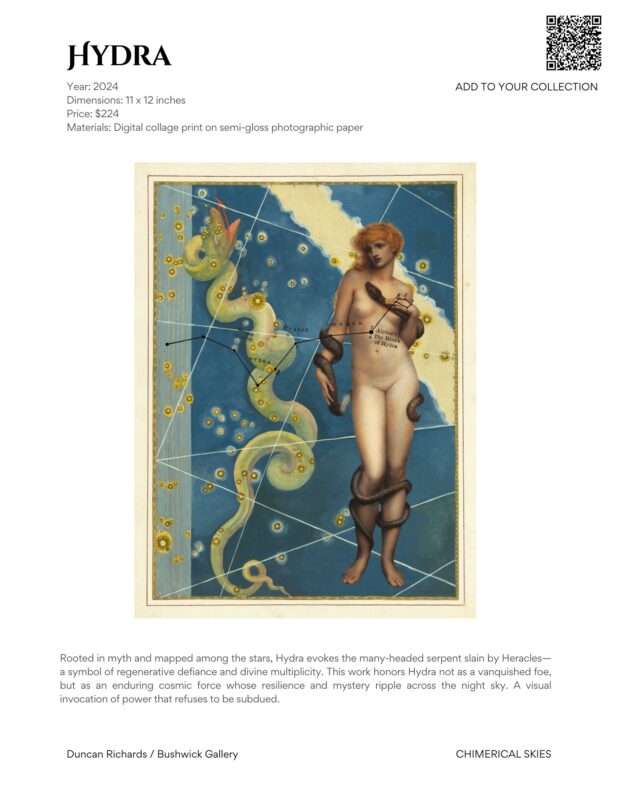 In a neighborhood known for its fierce creativity and unapologetic self-expression, trans artist Duncan Richards (she/they) is set to redefine our understanding of the cosmos in “Chimerical Skies: The Heavens Becoming New.” This solo exhibition at Bushwick Gallery isn’t just a show—it’s a trans celebration of rebirth, resilience, and the endless ways we create our own constellations. Richards’ work is a bold reimagining of ancient creation myths, recasting primordial darkness and celestial lore through a trans lens. With language that feels both intimate and expansive—“Before the great flood and the great freeze… all was dark and primordial”—Richards invites us to witness the birth of a new narrative. Here, the stars aren’t distant and indifferent; they are active collaborators in our shared story. The exhibition is thoughtfully structured around the rhythm of the seasons, each linked to a “fixed royal star” that carries its own spirit and history: Alderbran in spring, Regulus in summer, Antares in fall, and Fomalhaut in winter. Over a seven-day span, live performances by trans and queer storytellers will bring each season’s myth to life, infusing ancient tales with the raw, real energy of lived experience. These narratives, intimate and urgent, offer a space for our community to see our truths reflected in the cosmic dance of creation. Bushwick Gallery, situated in one of New York City’s most vibrant neighborhoods, serves as the perfect stage for Richards’ visionary work. In an era where art is an essential vehicle for expressing identity and transformation, “Chimerical Skies” speaks directly to those who have long felt like outsiders, using the universal language of the stars to affirm that our stories matter.