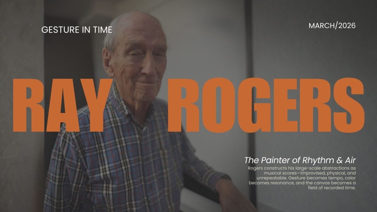 Abstract painting is a language of movement and memory. For over seven decades, Ray Rogers has translated rhythm, music, and atmosphere into sweeping gestures across monumental canvases. Each work is the record of an event rather than its illustration, capturing the precise moment when thought meets motion. This exhibition, Ray Rogers Gesture in Time, brings together paintings shaped by a lifetime of dedication to Abstract Expressionism and inventionism. Rogers rejects preconception, working directly on the canvas with a physicality that mirrors the improvisational flow of music. His works are both immediate and enduring, revealing an artist fully immersed in the act of creation.